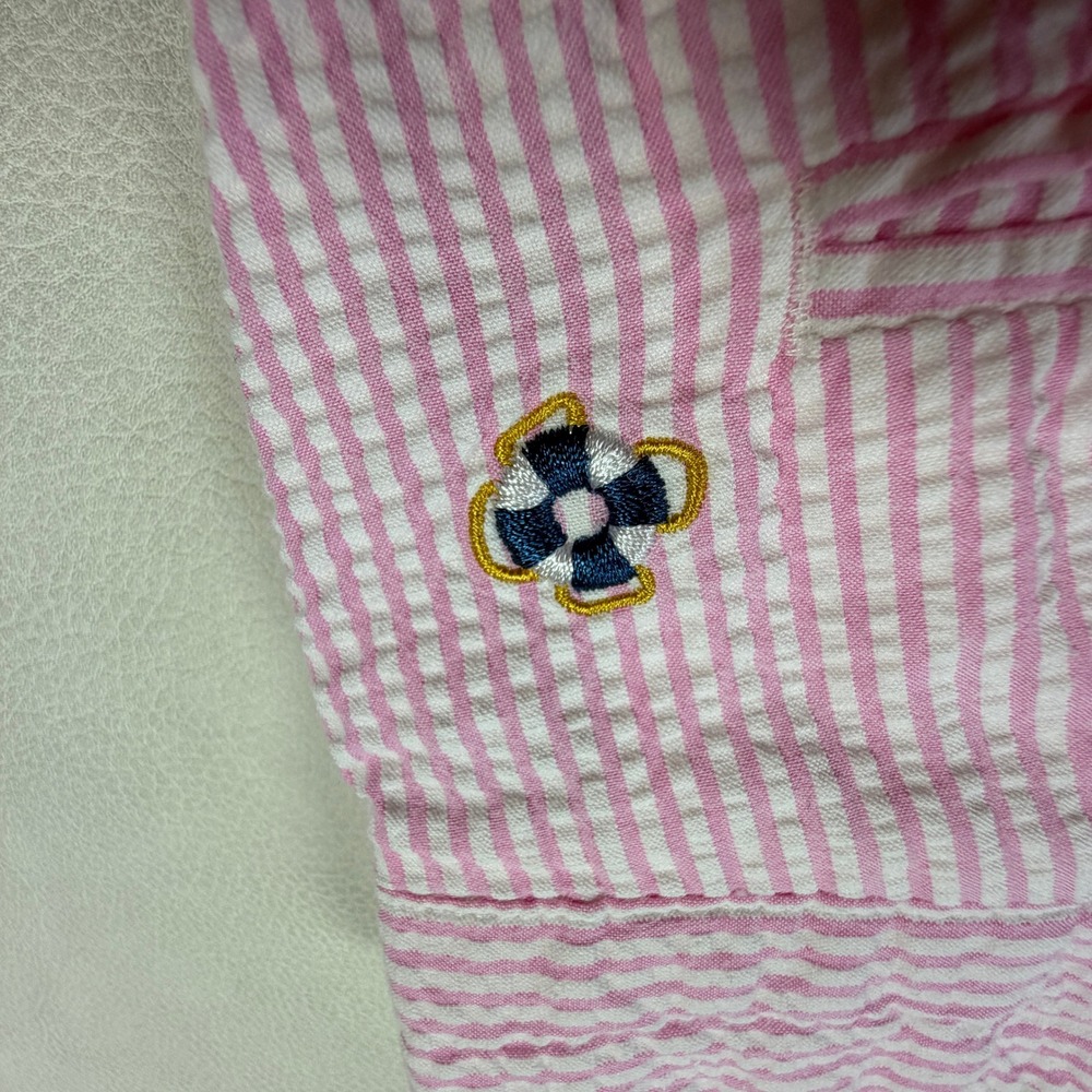 Castaway Nantucket Island Mens 34 Pink White Seersucker Striped Chino Shorts - Picture 10 of 10